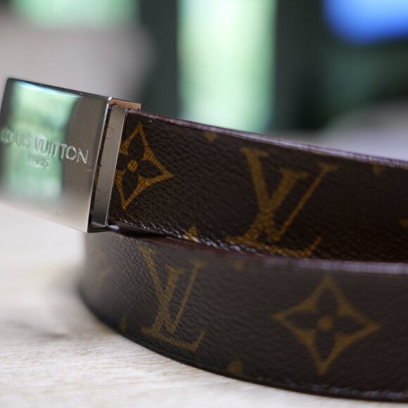 SOLD❤️LOUIS VUITTON❤️ Brown Monogram Canvas Ceinture Silver Buckle Belt - Picture 15 of 15